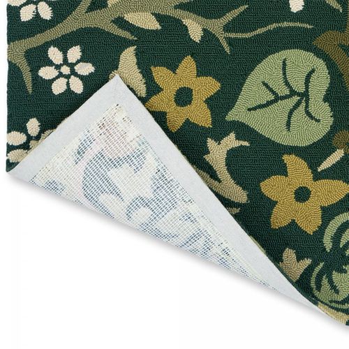 Tapis Extérieur 250x350 Tissé Kilim Vert Et Orange Blakorn