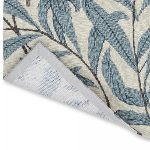 Tapis Extérieur 140x200 Tissé Kilim Beige Et Bleu Willow