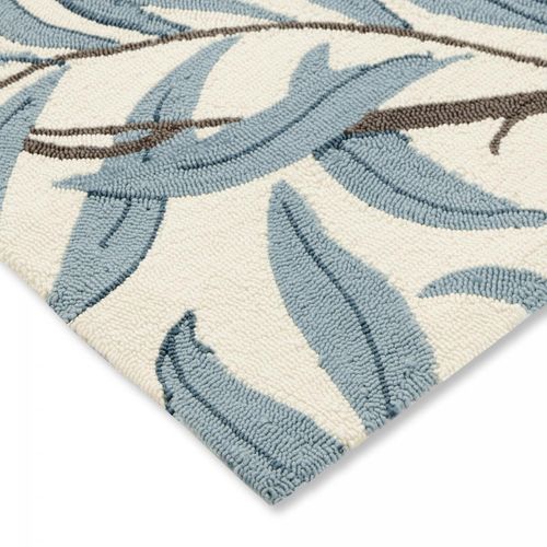 Tapis Extérieur 160x230 Tissé Kilim Beige Et Bleu Willow