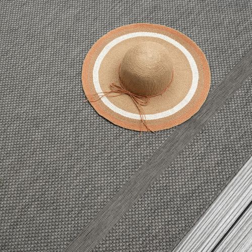 Tapis Extérieur 80x150 Tissé Kilim Gris Squarext