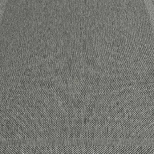 Tapis Extérieur 140x200 Tissé Kilim Gris Squarext