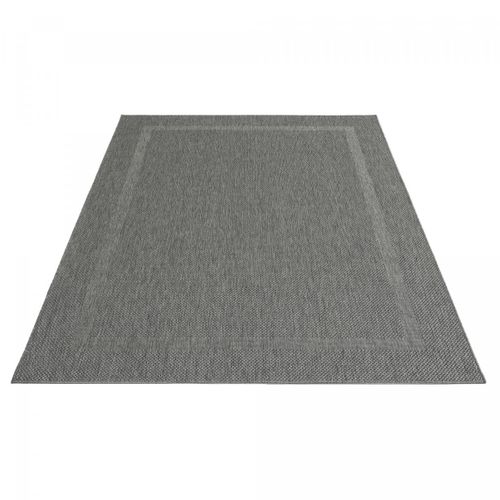 Tapis Extérieur 140x200 Tissé Kilim Gris Squarext