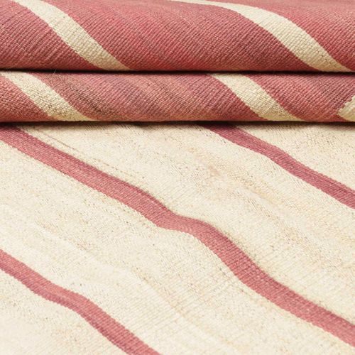 Authentique Tapis D'orient 173x218 Kilim Fait Main En Laine Rouge Et Blanc Ac