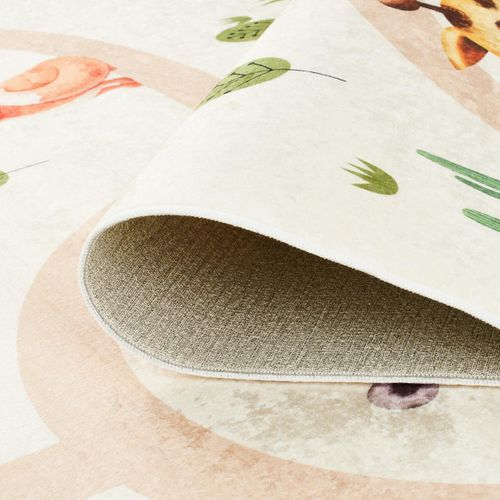 Tapis Enfant 160x230 Rectangle Tissé Crème Motif Animaux Celesta