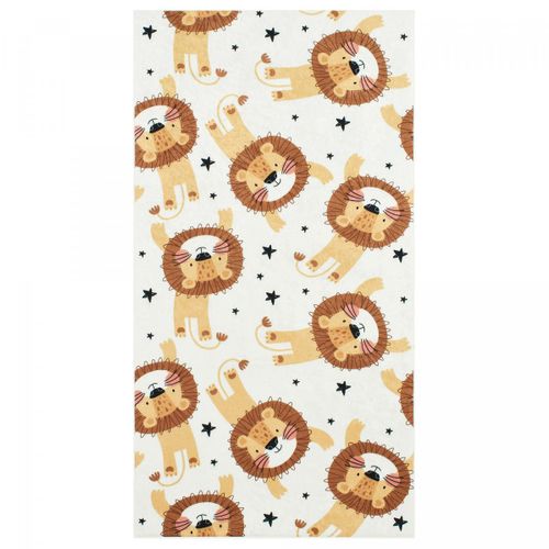 Tapis Enfant 160x230 Tissé Marron Et Jaune Motif Animaux Celesta 2