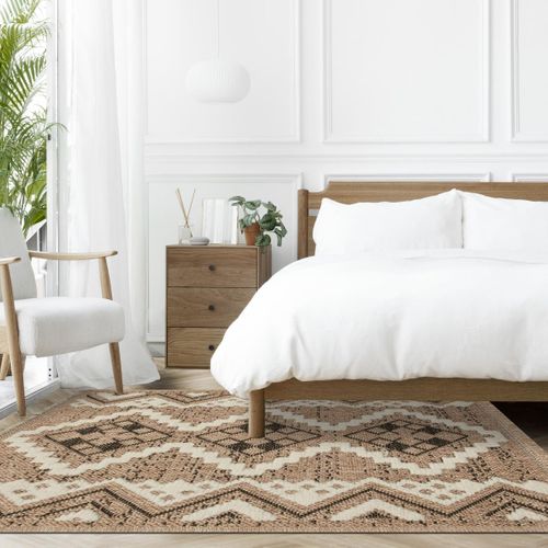 Tapis Extérieur 60x90 Tissé Kilim Marron Et Noir Zephyr