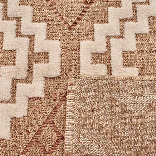 Tapis Extérieur 60x90 Tissé Kilim Marron Et Rouge Zephyr