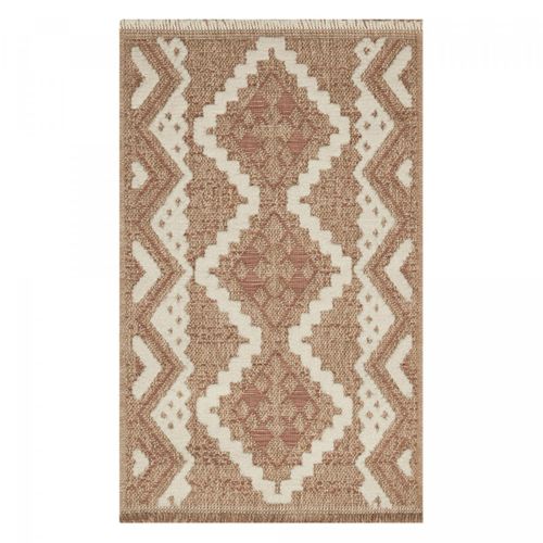 Tapis Extérieur 60x90 Tissé Kilim Marron Et Rouge Zephyr