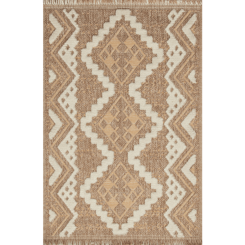 Tapis Extérieur 60x90 Tissé Kilim Marron Et Jaune Zephyr