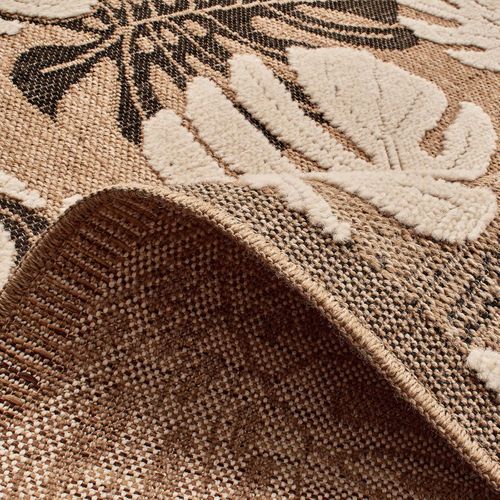 Tapis Extérieur 60x90 Tissé Kilim Maron Et Gris Zephyr 1