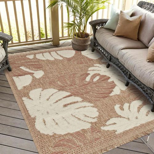 Tapis Extérieur 60x90 Tissé Kilim Maron Et Gris Zephyr 1