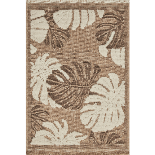 Tapis Extérieur 60x90 Tissé Kilim Maron Et Gris Zephyr 1