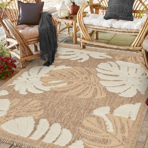 Tapis Extérieur 60x90 Tissé Kilim Maron Et Gris Zephyr 1