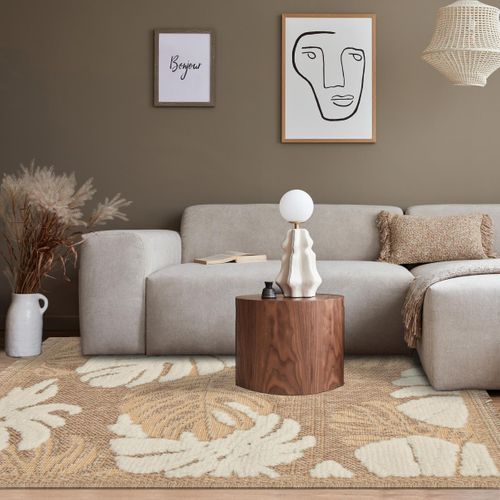 Tapis Extérieur 60x90 Tissé Kilim Maron Et Gris Zephyr 1