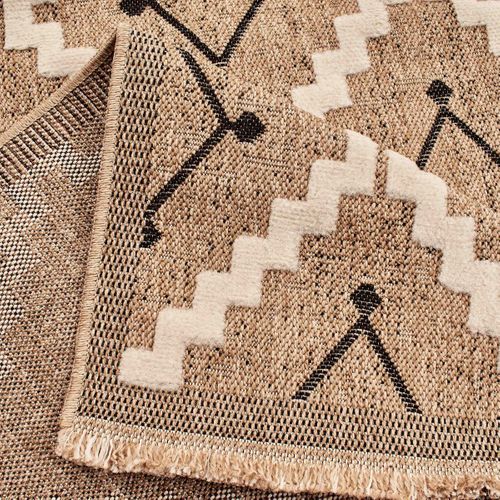 Tapis Extérieur 120x170 Tissé Kilim Maron Et Gris Zephyr 2