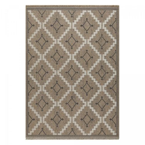 Tapis Extérieur 120x170 Tissé Kilim Maron Et Gris Zephyr 2