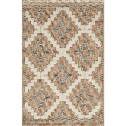 Tapis Extérieur 120x170 Tissé Kilim Maron Et Bleu Zephyr 2