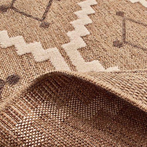 Tapis Extérieur 60x90 Tissé Kilim Maron Et Noir Zephyr 2