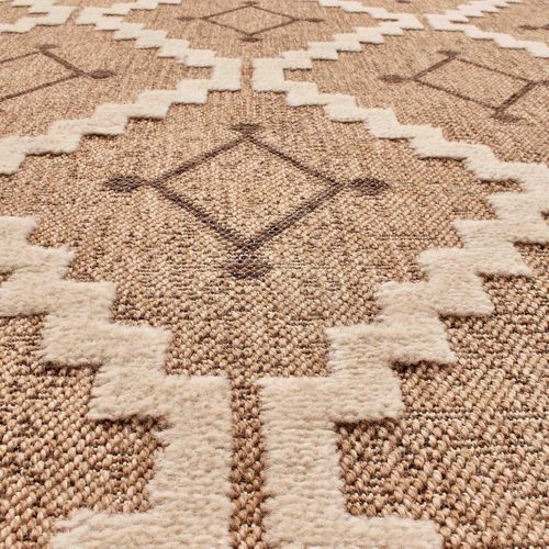 Tapis Extérieur 60x90 Tissé Kilim Maron Et Noir Zephyr 2