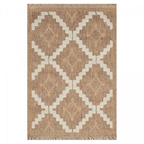 Tapis Extérieur 60x180 Tissé Kilim Maron Et Jaune Zephyr 2