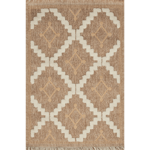 Tapis Extérieur 60x180 Tissé Kilim Maron Et Jaune Zephyr 2
