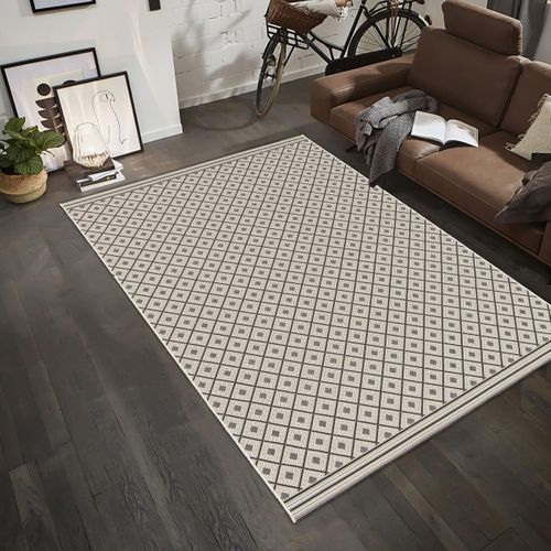 Tapis Extérieur 160x230 Tissé Kilim Beige Moondow