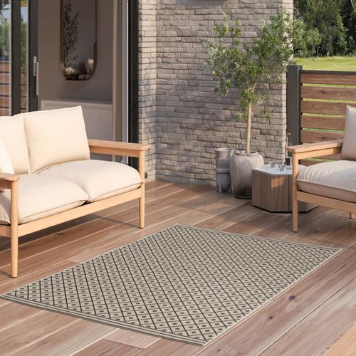 Tapis Extérieur 160x230 Tissé Kilim Beige Moondow