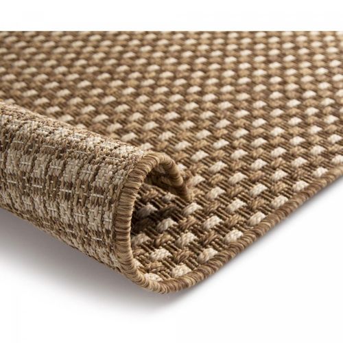 Tapis Extérieur 80x200 Tissé Kilim Marron Et Beige Botani 1