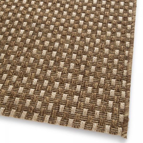 Tapis Extérieur 80x200 Tissé Kilim Marron Et Beige Botani 1