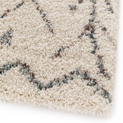 Tapis Shaggy 160x230 Rectangle Tissé Crème Et Beige Motif Berbère Aurora 1