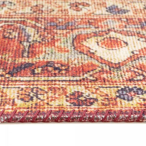 Tapis Salle à Manger 200x290 Tissé Orange Rectangle Motif Oriental Vivace 4