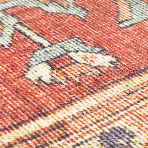 Tapis Salle à Manger 200x290 Tissé Orange Rectangle Motif Oriental Vivace 4