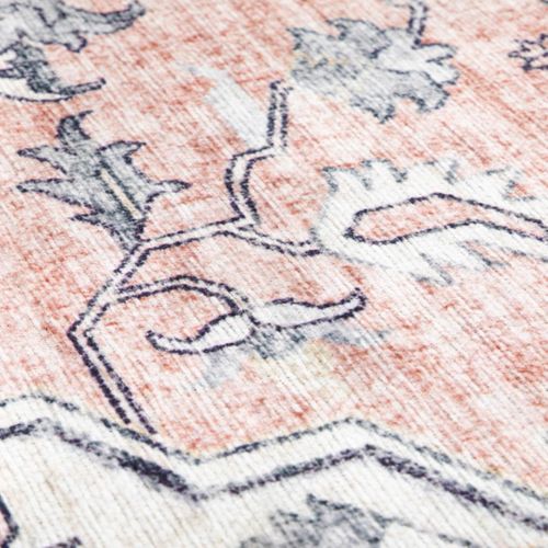 Tapis Chambre 120x160 Tissé Rose Et Gris Rectangle Motif Oriental Vivace 3