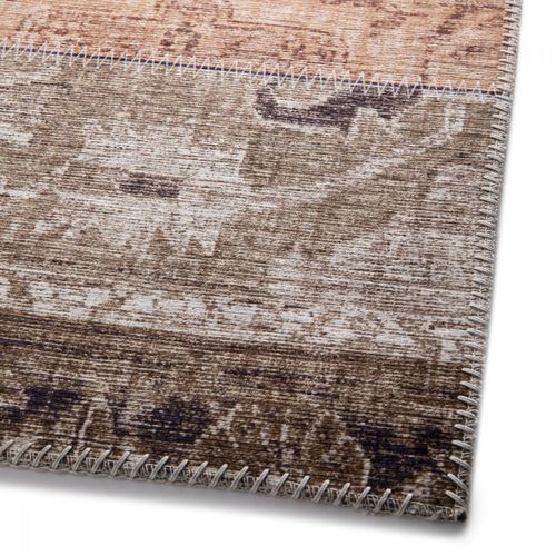 Tapis Grand Salon 200x290 Tissé Beige Et Bleu Rectangle Motif Géométrique