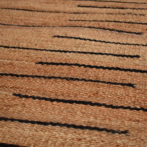 Tapis Jute 300x400 Fait Main Marron Et Noir Tasnim