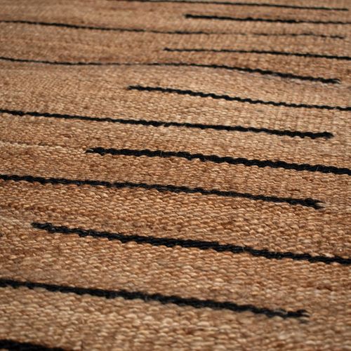 Tapis Jute 300x400 Fait Main Marron Et Noir Tasnim