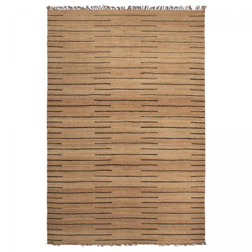 Tapis Jute 300x400 Fait Main Marron Et Noir Tasnim