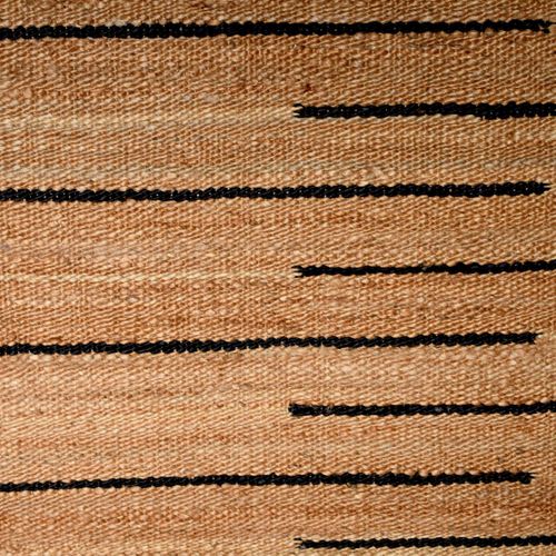 Tapis Jute 300x400 Fait Main Marron Et Noir Tasnim