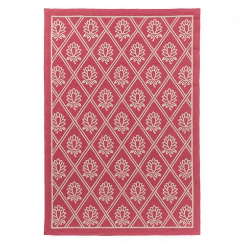 Tapis Extérieur 140x200 Kilim Fait Main Rouge Et Blanc Porster
