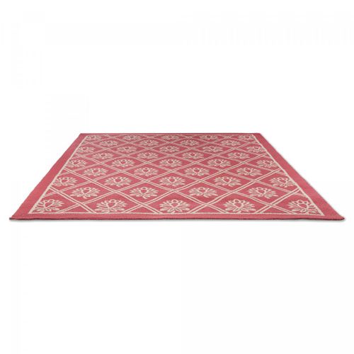 Tapis Extérieur 200x280 Kilim Fait Main Rouge Et Blanc Porster