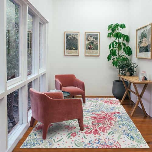 Tapis Extérieur 250x350 Kilim Fait Main Rouge Et Vert Lilith