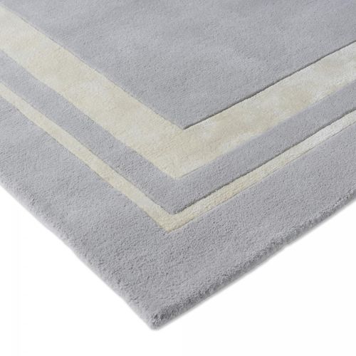 Tapis Salon 170x240 Fait Main En Laine Gris Rectangle Motif Simple Redook