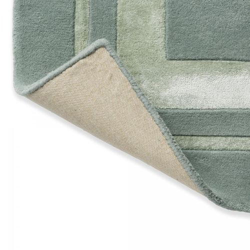 Tapis Salon 200x280 Fait Main En Laine Vert Rectangle Motif Simple Redook