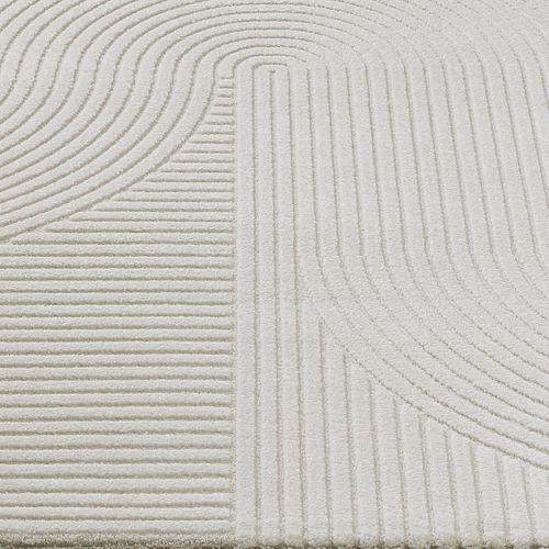 Tapis Entrée 80x150 Tissé Crème Rectangle Motif Simple Lyn9 B