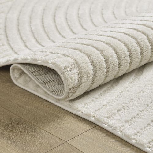 Tapis Salle à Manger 200x290 Tissé Crème Rectangle Motif Simple Lyn9 B