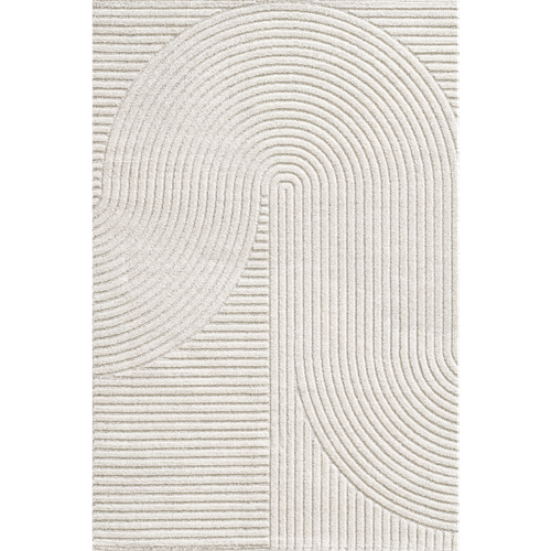 Tapis Grand Salon 240x340 Tissé Crème Rectangle Motif Simple Lyn9 B