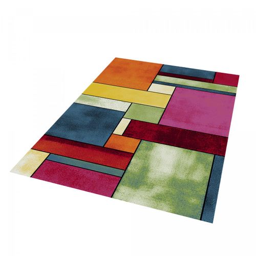 Tapis Couloir 40x60 Tissé Mutlicolore Rectangle Motif Géométrique Lyn8 Geome