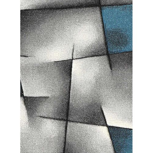 Tapis Chambre 60x110 Tissé Turquoise Rectangle Motif Géométrique Lyn8 Ultima