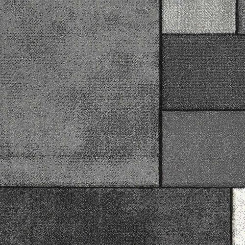 Tapis Entrée 60x110 Tissé Gris Rectangle Motif Géométrique Lyn8 Geome