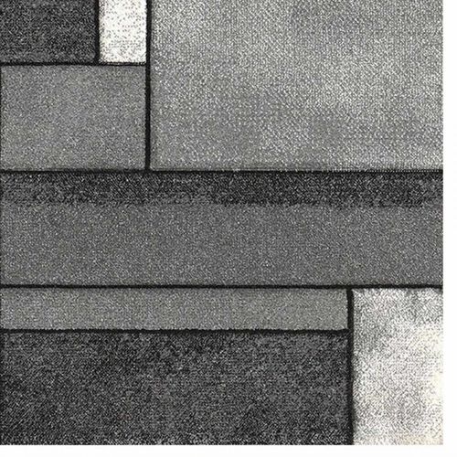 Tapis Entrée 60x110 Tissé Gris Rectangle Motif Géométrique Lyn8 Geome